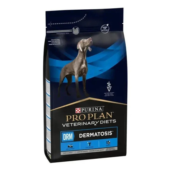 Purina Pro Plan Veterinary Diets DRM Dermatosis – Hrană Uscată pentru Câini cu Probleme Dermatologice – 3 kg